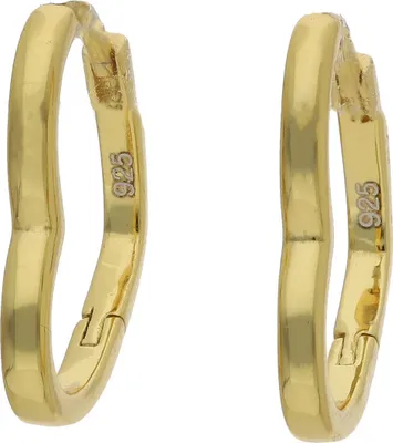 Produktbild von JuwelmaLux Herz Creolen 925 Silber Gold plattiert JL16-06-0701