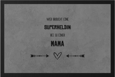 Produktbild von Wer Braucht Superheldin Fußmatte Beste Mama Der Welt Geschenkidee Muttertag Geburtstag