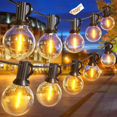 Immagine prodotto di Illuminazione esterna a LED - 30 metri - Filamento luminoso - Lampada in plastica - Impermeabile - Resistente agli urti - LED G40