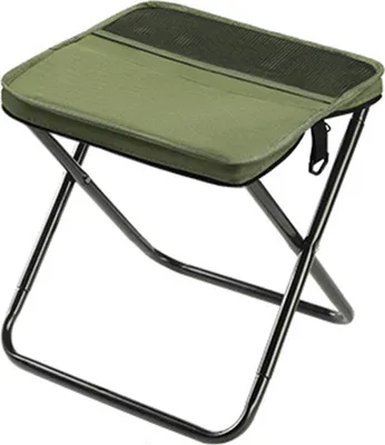 Produktbild von Mini-Klapphocker mit Tragetasche, tragbar, leicht und robust, ideal für Outdoor-Aktivitäten wie Camping, Rucksackreisen, Strand, Picknick und Angeln.