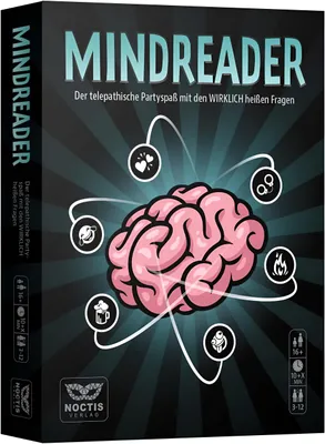 Produktbild von Mindreader Kartenspiel – Interaktives Kommunikationsspiel für Partys – über 360 Fragen, Comic-Regeln