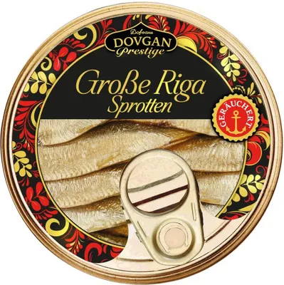 Produktbild von DOVGAN Prestige Große Riga Sprotten geräuchert 160g