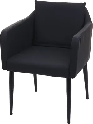 Produktbild von Esszimmerstuhl HWC-H93, Küchenstuhl Lehnstuhl Stuhl Kunstleder schwarz
