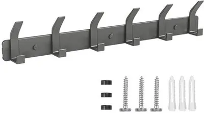 Produktbild von Famanu Kleiderhaken Wandgarderobe mit 6 Haken - Edelstahl