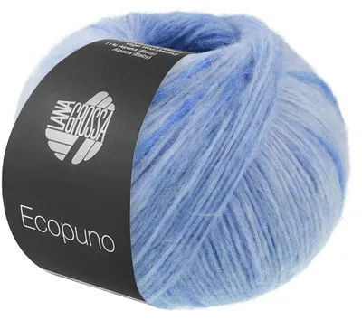 Produktbild von Lana Grossa ECOPUNO SFUMATO - Flauschige Netzgarnstruktur aus Baumwolle Farbe 709 - Blau/Himmelblau