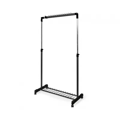 Zdjęcie produktu dla wieszak na ubrania 85 x 43 x 102/170 cm stal czarny/srebrny