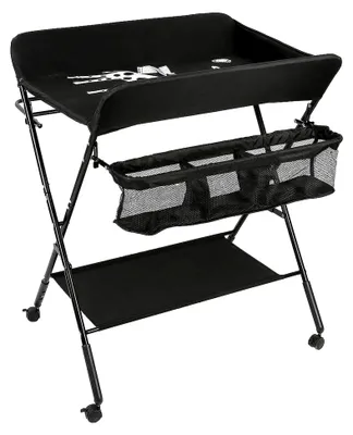 Produktbild von Wickeltisch, faltbar, Aufbewahrung Organizer Bag für Baby, Schwarz