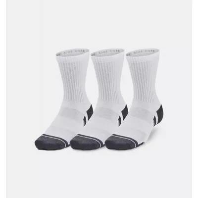Image de Chaussettes de sport Under Armour Performance Tech Mid Crew Blanc 3 paires