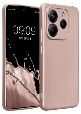 Produktbild von kwmobile Handyhülle für Xiaomi Redmi Note 14 5G (Nicht für 4G) Hülle - weiche Silikon Case metallisch schimmernd - Schutzhülle Cover - Metallic Arctic