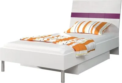 Produktbild von Bett + Nachttisch Schlafzimmer Jugendzimmer Kinderzimmer Set Möbel Lila 2tlg.