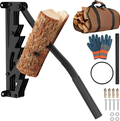 Productafbeelding van Aopunly Handhoutklover, handmatige houtklover, houtklover voor open haard en houtkachel, met tas. Verlengde, afneembare handgreep. Zwart