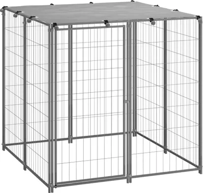Produktbild von The Living Store Hundezwinger Silbern 110x110x110 cm Stahl