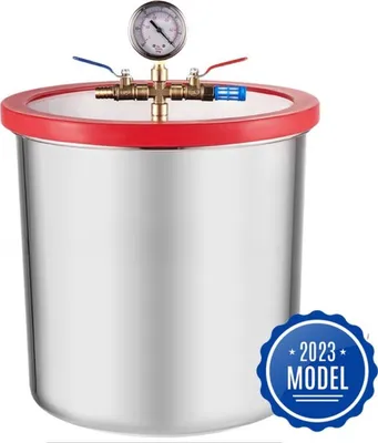 Obrázek produktu pro Šedá vakuová komora - Nerezová ocel - 20 litrů - S manometrem