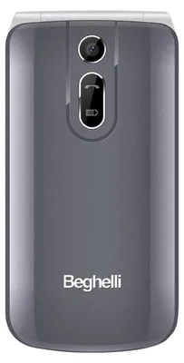 Image de Téléphone portable Beghelli pour seniors SLV18N ECO - Double SIM, bouton SOS d'urgence, grandes touches, haut-parleur, GSM, gris