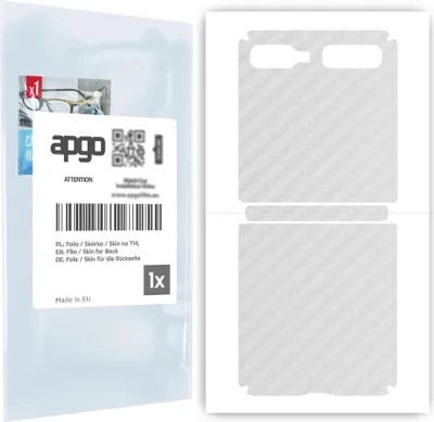 Produktbild von apgo Rückseite Schutzfolie für Samsung Galaxy Z Flip -  Hinten Schutzfolie Carbon Transparent (durchsichtig), Rückseite Folie schützt vor Kratzern und Fingerabdrücken