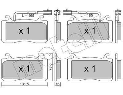 Produktbild von METELLI Bremsbeläge Satz Vorne Bremsklötze für ALFA ROMEO Stelvio (949) 22-1141-0