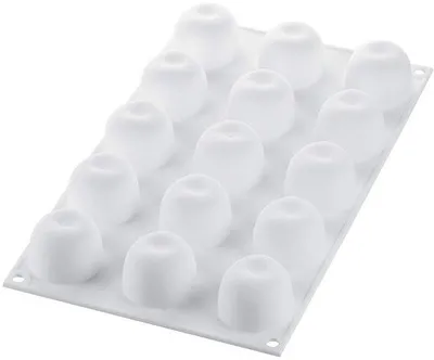 Produktbild von Unyqoos® Silikon-Backform mit 15 Mulden Ø 3,9 x H 3 cm – 100% lebensmittelechtes platinvernetztes Silikon, Ofen-/Mikrowellen-/Gefrierschrankgeeignet & spülmaschinenfest für Fruchtdekorationen