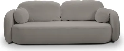Produktbild von Sofa AMICO mit Schlaffunktion, Schlafsofa, Wohnzimmersofa, Couch, Soffa, Bettsofa, Bucle-Stoff – Grau SICURO 75