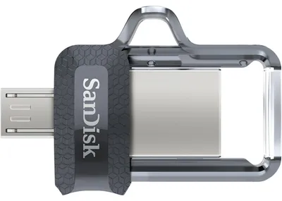 Zdjęcie produktu dla SanDisk 173386, 128 GB, USB Type-A / Micro-USB, 150 MB/s, Łożysko tulejowe, 5,2 g, Czarny, Przezroczysty