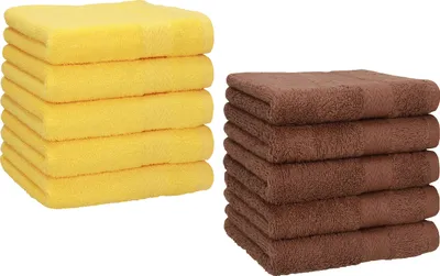 Zdjęcie produktu dla Betz 10 sztuk ściereczek do mydła 30x30 cm PREMIUM 100% bawełna Kolor: żółty i orzechowy brąz