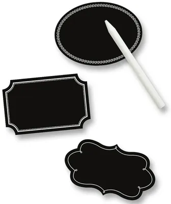Immagine prodotto di folia 39201 folia Tafel-Etiketten inkl. Specksteinstift, schwarz
