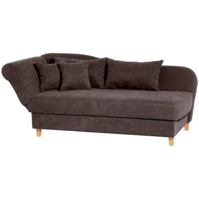 Produktbild von Max Winzer Recamiere mit Armteil links klappbar Selma - Velourstoff braun - Maße: 190 / 210 x 88 x 82 cm