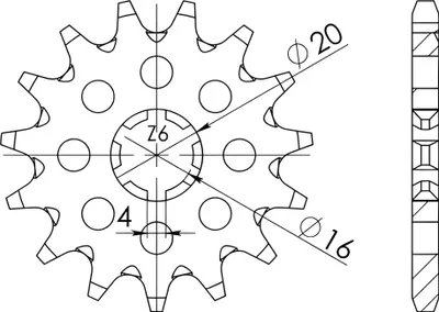 Produktbild von Supersprox Ritzel 420 - 16Z CST-546:16|grobverzahnt 16,0/20,0