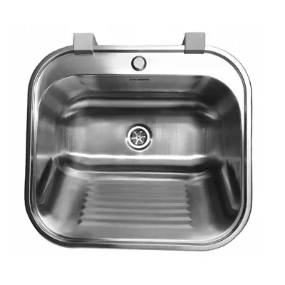 Produktbild von Ausgussbecken Waschbecken Spülbecken Waschtrog draußen Edelstahl Garten Garage 10912