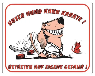 Produktbild von Nobby Warntafel "Unser Hund kann Karate" 250 x 200 mm