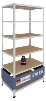 Immagine prodotto di Scaffale in metallo - Zincato - 6 ripiani - 145 kg per ripiano - 200 x 100 x 60 cm