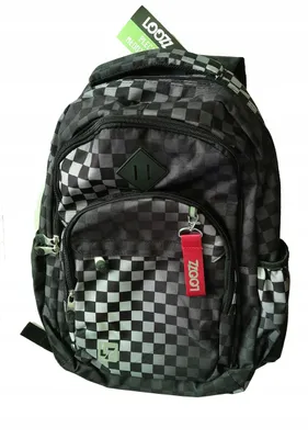 Produktbild von LOOZZ Jugend Schulrucksack Kariert Schwarz-Weiß Modisch