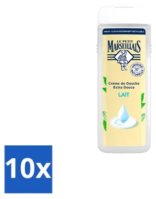 Produktbild von 10 x Le Petit Marseillais Duschcreme Milch - 400 ml - Vorteilspackung - 10 Stücke