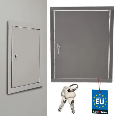 Immagine prodotto di KOTARBAU® Sportello Ispezione Acciaio Inox 15x30 cm Argento Porta D'Ispezione per Cartongesso con Serratura e 2 Chiavi Sportello Di Manutenzione