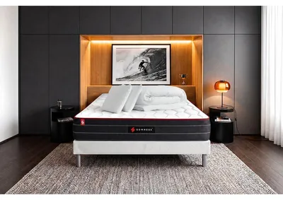 Productafbeelding van Volledige set: Bed - Matras 200x200 cm + Boxspringbed met lattenbodem (in de set) + 2 kussens + dekbed - Boost
