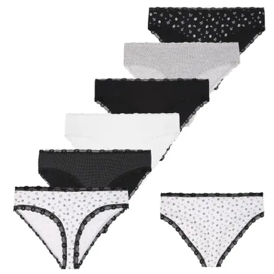 Immagine prodotto di Moraj slip donna 6 pezzi cotone floreale con pizzo 281-003/6, Taglia: XL