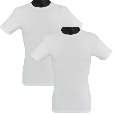 Produktbild von HERMKO 63840 2er Pack Herren Funktionsunterwäsche Shirt mit 1/4 Arm, Rundhals (Weitere Farben), Größe:D 4 = EU S, Farbe:weiß