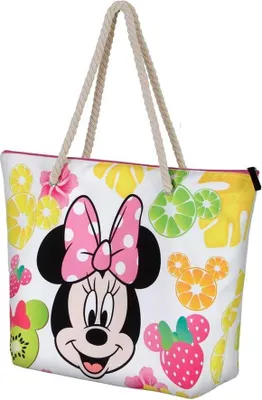 Produktbild von Minnie Mouse Strandtasche mit Obstdesign und geräumigem Innenraum
