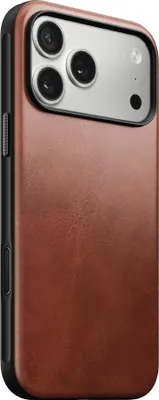 Image de Nomad Horween Modern cuir coque iPhone 17 Pro Max – Contrôle précis de la caméra avec bouton en cristal de saphir – Boutons en aluminium recyclé pour durabilité et élégance – Revêtu de cuir Horween authentique et de qualité supérieure