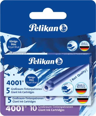 Obrázek produktu pro Pelikan 330852, inkoustové náplně 4001 GTP/5, královsky modrá barva - 2 balení v blistru
