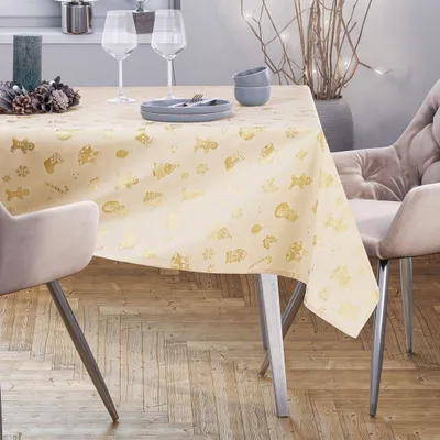 Zdjęcie produktu dla Obrus świąteczny CHRISTMASSTORY 140x260 złoty AmeliaHome