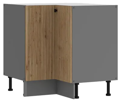 Produktbild von Küche AVA Artisan Eckunterschrank 90X90 cm Lamellenoptik Küchenzeile Einbauküche