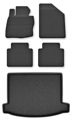 Zdjęcie produktu dla Dywaniki gumowe + mata bagażnika do Honda Civic VIII 2006-2012 (hatchback, 5-drzwiowy) – czarne, dobierane – Wielganizator Semi-Universal