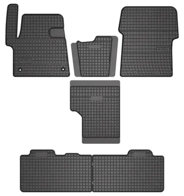 Obrázok produktu pre Gumové autorohože na mieru pre: Peugeot Traveller (2016-, dodávka 2 řady) černé, sada 6 ks, s úchyty
