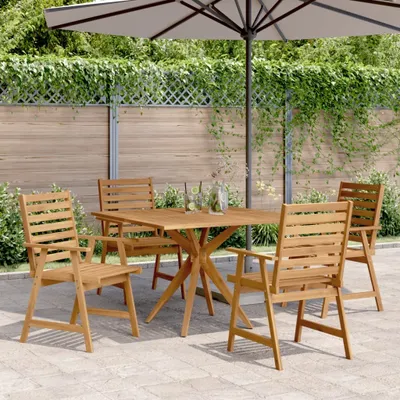 Immagine prodotto di Maison Exclusive - Set da pranzo da giardino in legno massello di acacia, 5 pezzi