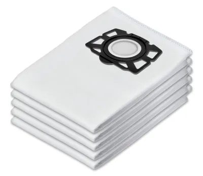 Produktbild von Invest 5x Staubsaugerbeutel kompatibel mit Kärcher KFI 357, SE 4001, SE 4002, WD 2 Plus, WD 3 Battery, 2.863-314.0, Filtertüten Ersatz, weiß