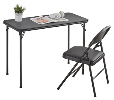 Productafbeelding van Vouwtafel Set - Opvouwbare tafel en stoelen - Metalen frame - Binnen/Buiten gebruik