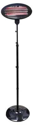 Productafbeelding van Terrasverwarmer Staand - 2000 W Vermogen - Zwart - Elektrisch - Voor Buiten