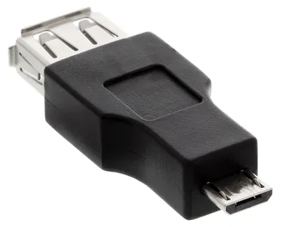Image de InLine® 31608 Adaptateur Micro-USB OTG, Micro-B mâle à USB A femelle