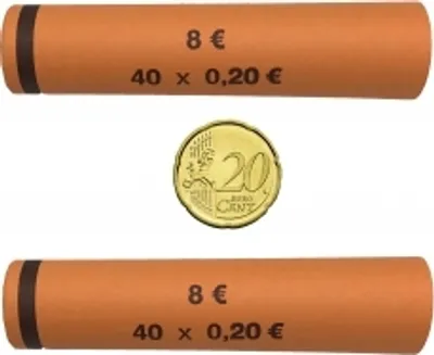 Produktbild von 3716 Münzhülsen vorgefertigt und gerollt für 20 Cent ( Big Pack 2000 Stück)