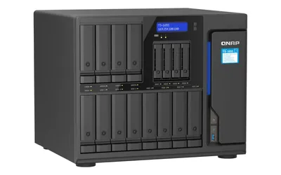 Produktbild von QNAP TS-1655 - NAS-Server - 16 Schächte - SATA 6Gb/s - RAID RAID 0, 1, 5, 6, 10, 50, JBOD, 60 - RAM 8 GB - 2.5 Gigabit Ethernet - iSCSI Support